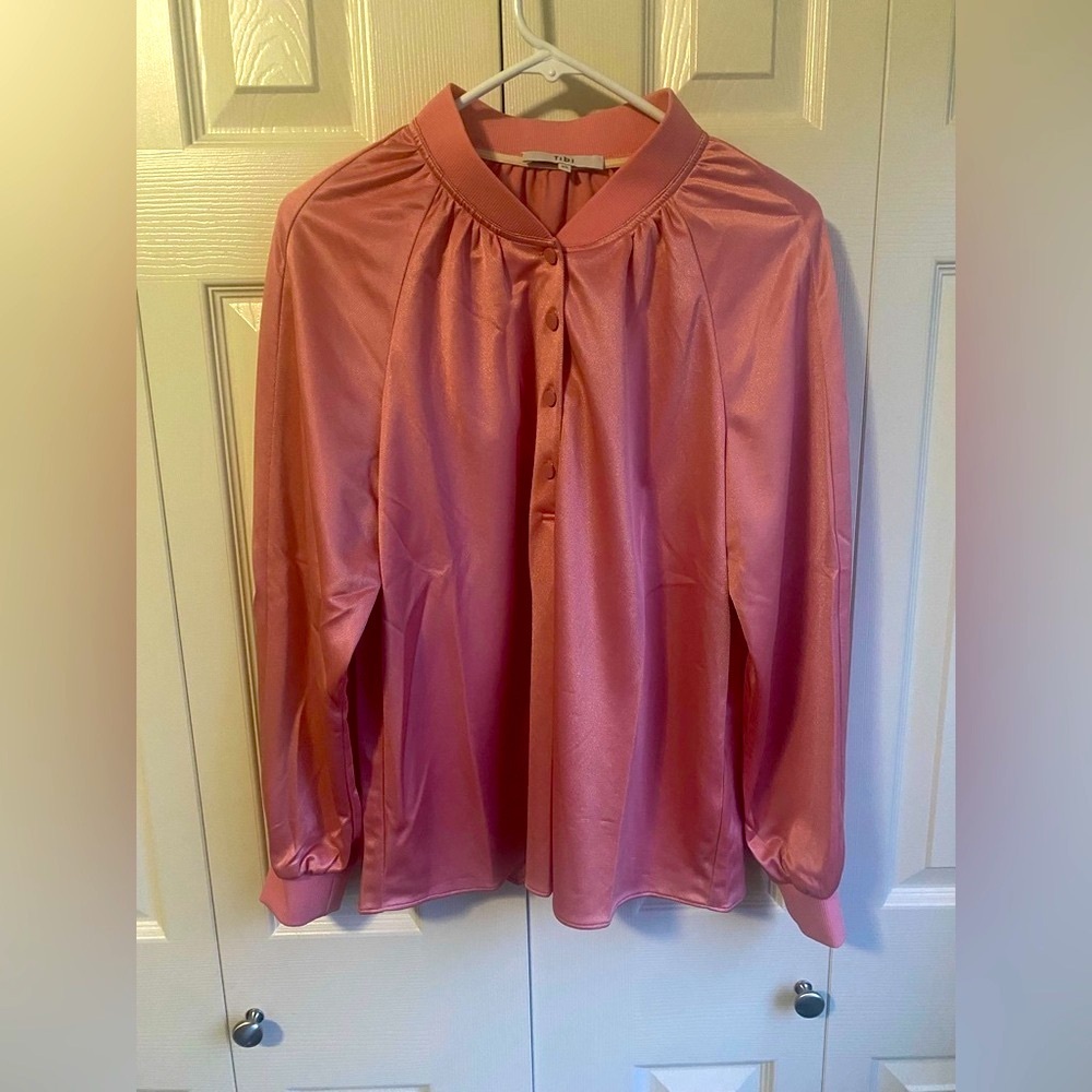 Tibi Blush Pink Satin Blouse - Picture 3 of 10